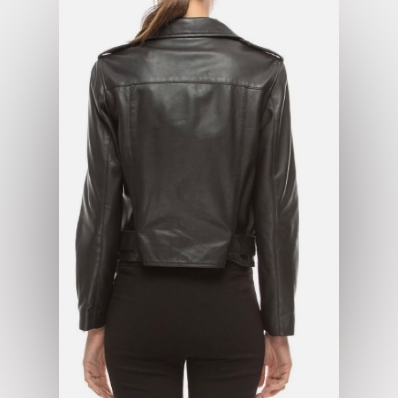 New Walter Baker Liz lamb leather Moto jacket in black - Picture 8 of 13
